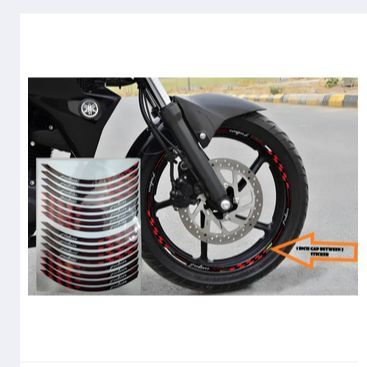 Bajaj pulsar Bike Ring Sticker Red and Black, Blue And Black Color ...