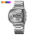 SKMEI Genuine Men's Electric Watch Life Waterproof Stainless Steel Watch Clock EL Luminous Countdown Double Time 2298.