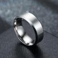 Stainless Steel Black Charms Rings Men Wedding Ring Engagement Ring 8mm Simple Men Ring Smooth Fashion Jewelry. 