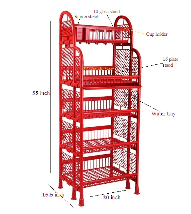Classic%20Queen%20Kitchen%20Rack%20With%20Tray%205%20Step%20Red%20-%20Add%20Functionality%20And%20Style%20To%20Your%20Kitchen%20With%20This%20Classic%20Queen%20Kitchen%20Rack%20Featuring%20A%20Tray%20And%205%20Steps,%20In%20Vibrant%20Red%20Color.%20-%20Image%202