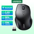 UGREEN 2.4G Bluetooth Wireless Mouse Silent Computer Mouse with USB Receiver, 4000 DPI, Portable Mice for PC, Laptop, MacBook.