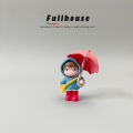 Open umbrella little girl cute cartoon desktop character knickknack creative office healing system micro landscape mini.