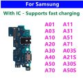 For Samsung A10 A20 A30 A40 A50 A70 A01 A11 A31 A51 A21S A03 A03S USB Charger Port Jack Dock Connector Charging Board Flex Cable. 