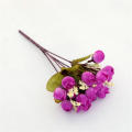 Silk Material Mini Rose Bouquet Faux Decorative Simulated Bridal Rose Bouquet Artificial Lifelike Photo Rose Props for Bridal Accessory Photography Studio Wedding Ceremony Event Styling Floral. 