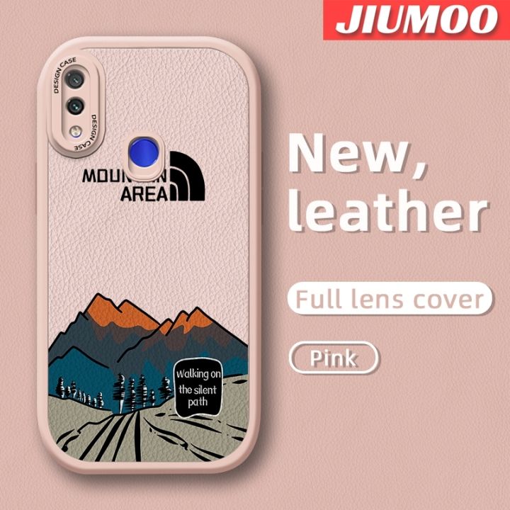 JIUMOO For Redmi Note 7 Redmi Note 7 Pro Note 7s Case Fashion Simple Mountain Thin New Design Leather Soft Back Cover Camera Protect Cases Shockproof Casing