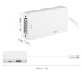 3 In 1 Thunderbolt Port Mini Displayport HDMI-compatible DVI VGA Display Port Adapter Cables For Mac Macbook White.