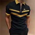 Men's Tops Polo Golf Men's King Print T Shirt High Quality Turndown Short Sleeve Zipper Pullover Original Golf Wear Men Clothing. 