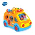 HOLA Baby Toys Innovative Vehicle Happy Bus Toy with Music & Light & Blocks Kids Early Learning Educational Toy Gifts. 