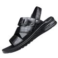 Summer new men's sandalsmen's cowhide beach shoes, casual men's shoes, thick-soled dual-purpose breathable non-slip slippers. 
