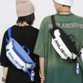 Japan and South Korea's new ins Hong Kong style literature and art retro letters men's and women's fashion brand crossbody bags, chest bags, outdoor sports shoulder bags.