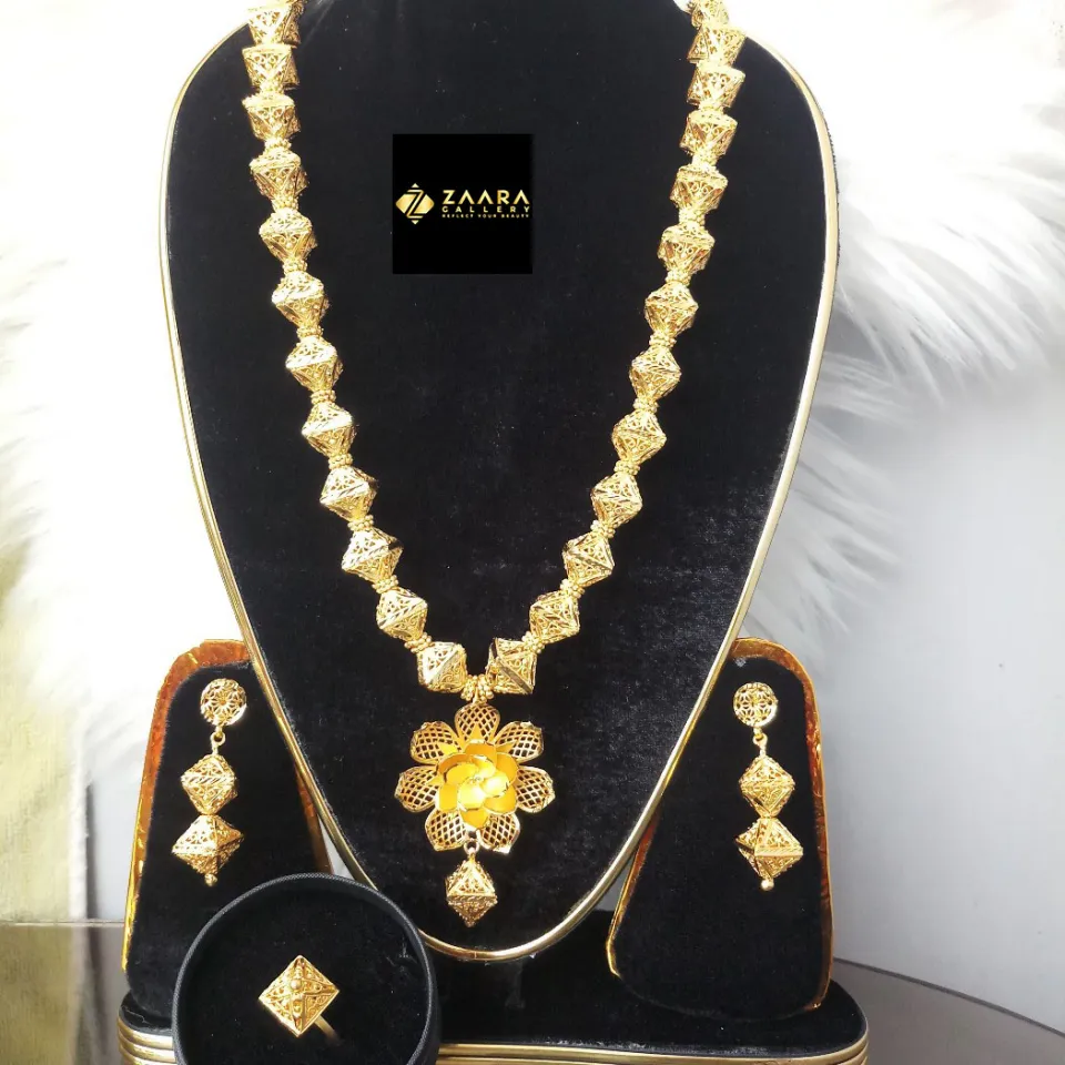 Forming Gold Plated Gram Gold Color Polish Bridal Necklace