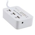 USB Hub 3.0 Combo USB Splitter High Speed Type C Hub SD/TF Card Reader-white. 