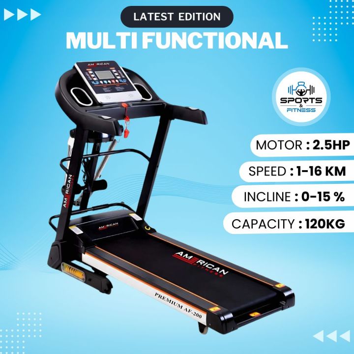 AF-200 Multi Functional DC Motor Treadmill - Sports & Fitness