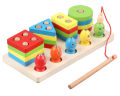 New 2-in-1 shaped fishing set pole for toddlers, baby color recognition fun enlightenment early education puzzle toy.