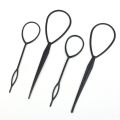 4pcs/set Black Hair Braiding Needles Ponytail Creator Loop Braids Hair Maker Tools Plastic Hairdressing Styling Accessories. 