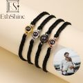 Alien EthShine Personalized Circle Photo Bracelet Custom Projection Photo Bracelets Couple Memorial Jewelry Christmas Gift Women Men.