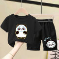 100%Cotton Boys' and Girls' Suit Children's Summer Short SleeveTT-shirt Baby Shorts Children Cartoon Two Piece Set. 
