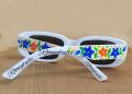 Colorful Rickshaw paint sunglass for Girls. This sunglass can be adapted to yellow ceremonies and festivals in a very beautiful way. (Hand painted). 