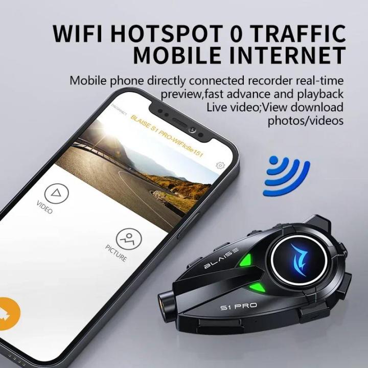 BLAISE%20S1%20PRO%20Bluetooth%20Motorcycle%20Intercom%20Helmet%20Headset%20Wifi%20APP%20Speaker%20Headphone%20Motorbike%20Interphone%20Motor%20Dash%20Cam%20Dvr%20-%20Image%205