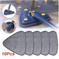 10Pcs/Set 360 Degree Triangular Mop Rotary Telescopic Floor Glass Ceiling Wall Cleaning Cloth Multipurpose Household Cleaning Accessories. 