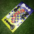Black And White Smart Play Cardboard Chess Game Full Set with Card and Guti.