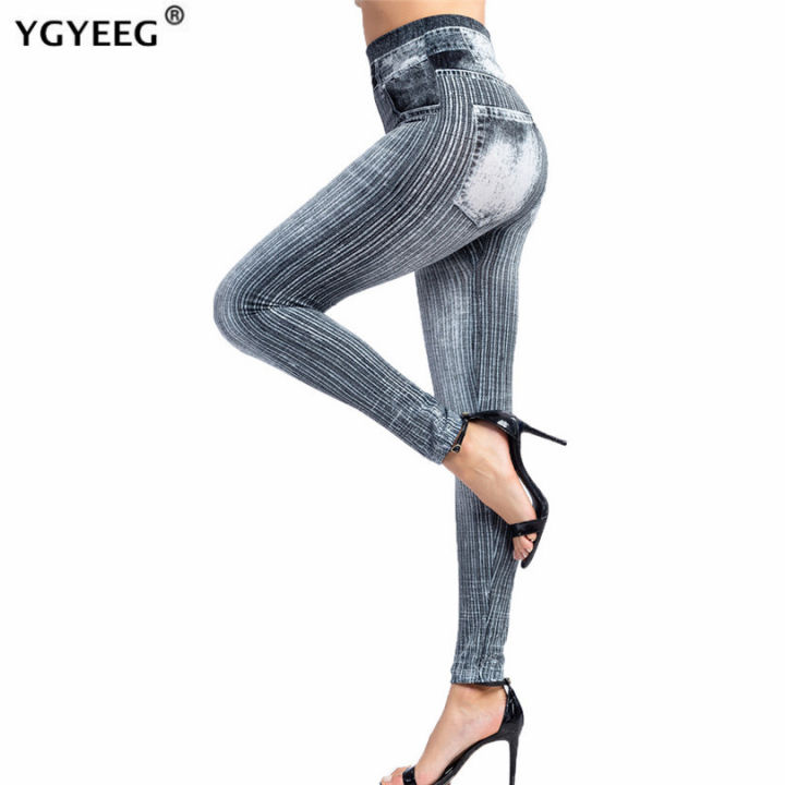 YGYEEG%20Sport%20Lady%20Women%20Denim%20Jeans%20Leggings%20Jeggings%20Streth%20Pants%20Blue%20Black%20Slim%20Stripe%20Printing%20Skinny%20Autumn%20Trousers%20-%20Image%202