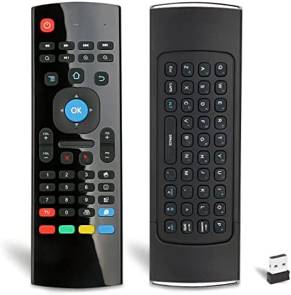 2.4G Wireless Air Mouse Voice Control Remote with Keyboard and Backlight for pc and android tv - Black