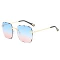 2024 Square Rimless Sunglasses Women Luxury Brand Designer Summer Red Eyeglasses Fashion Sun Glasses for Men UV400 Shades Oculos.