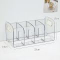Portable Clear Acrylic Bookends with Handle Desk Organizer Divided Book Stand Desktop Sorting Rack Study Supplies. 