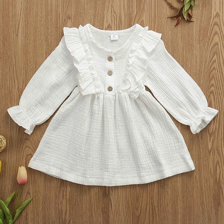 Baby%20Girls%20Solid%20Cotton%20Crepe%20Dress%20Soft%20Fabric%20Long%20Sleeve%20Ruffle%20Party%20Casual%20Toddler%20Outfit%20Comfortable%20Kids%20Clothing%20-%20Image%207