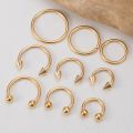 9pcs Hoop Earrings Smiley Nose Ring Septum Real Piercing Bar Set Ear Cartilage Tragus Helix Lip BCR Circular Barbell Jewelry 16G.