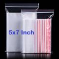 100Pcs Zipper Lock Bag Size 5×7 Inch 127×177.8mm Zip Lock Plastic Transparent Packet Zipper Poly Clear Plastic Bags Re-Sealable Packaging Bags For Cloth Food Gifts Jewelry Display Bag. 