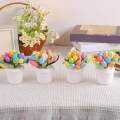 Artificial Easter Eggs Potted Easter Party Decorations for Office Holiday. 
