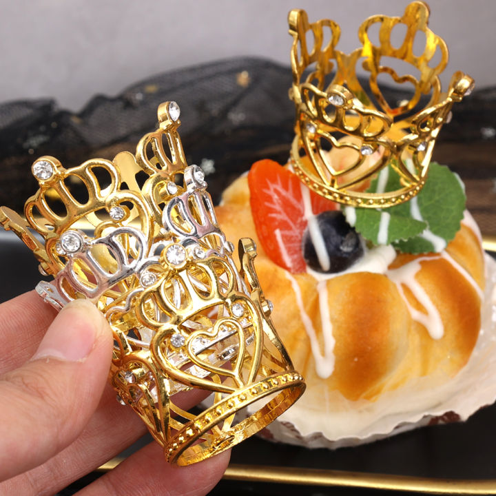 1/5Pcs Mini Crown Cake Decoration Crowns Cake Topper for Children Hair Ornaments Wedding Birthday Party Accessory