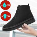 Winter Men Boots Elevator Shoes Hidden Heels Warm Canvas Heightening Shoes For Man Increase Insole 8CM 6CM Casual Lift Sports BunnyGarden.
