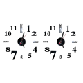 PDTYMWNG 2X 3D DIY Wall Clock Modern Design Large Acrylic Clocks Home Sticker Room Decor Clock Numbers-Black.