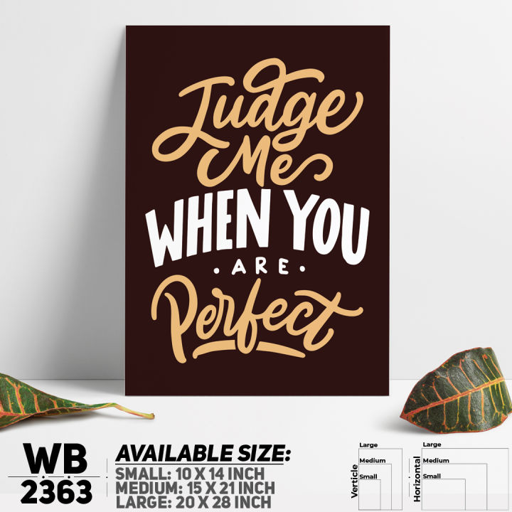 Premium Quality - Don't Judge - Motivational Wall Canvas Wall Decoration Poster For Wall - WB2363 - Stickyfy - Couture - High-end
