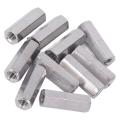 Threaded Rod Connector, 304 Stainless Steel Hex Coupling Nut 10 Pcs M6x1 for Machine Screws. 