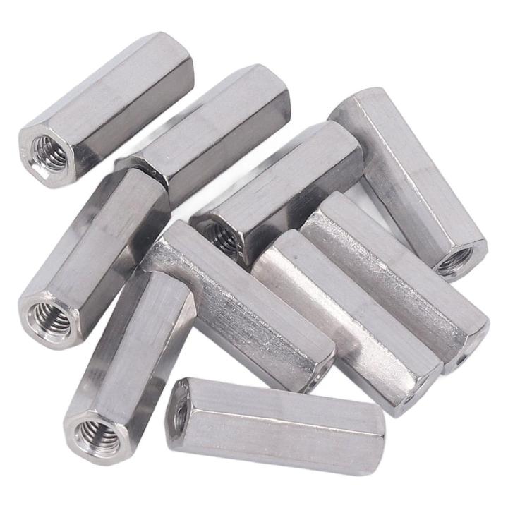 Threaded Rod Connector, 304 Stainless Steel Hex Coupling Nut 10 Pcs M6x1 for Machine Screws