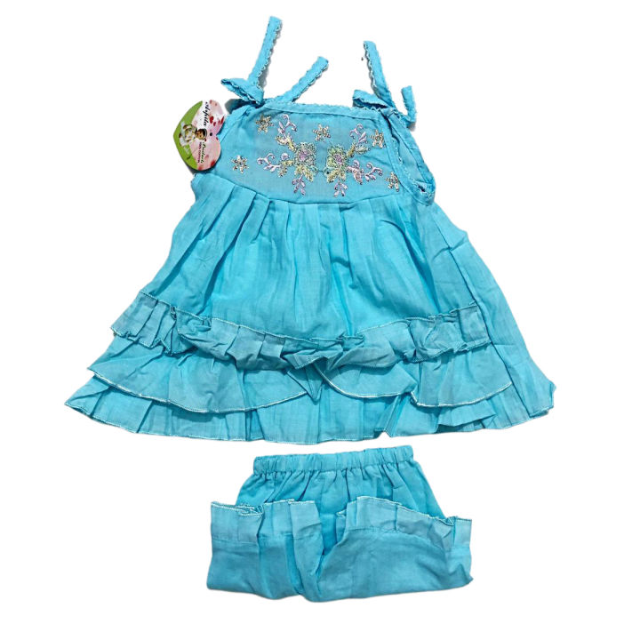Baby Girl Cotton Floral Dress. - বাচ্চাদের জামা