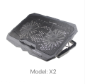 X2 Two Fans USB Laptop Cooling Pad Big Metal Mesh Surface With Two Silent Fans Diameter of 14 cm with Blue LED Lights Gaming Gamer..