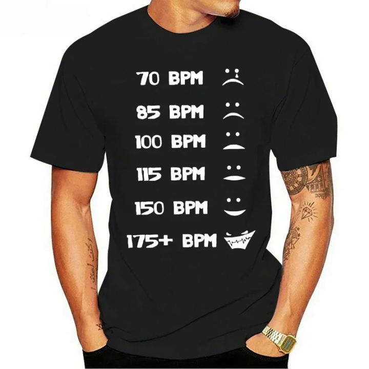 Printing Edm Hardstyle Dnb Festival 175 Bpm Graphic Tshirts Woman Black Natural T-Shirt for Mens Gents Hiphop Top