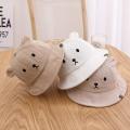 Spring Summer Baby Bucket Hat Cute Bear Ear Newborn Panama Cap Solid Color Outdoor Beach Kids Baby Boy Girl Sun Hats Bonnet. 