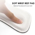 White PU Leather Non-Slip Water-proof Wrist Pillow Mat Hand Rest Cushion Wrist Support Pad Mouse Wrist Rest. 