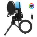 SF666R USB Microphone RGB Condensador Microphone For Podcast Recording Studio Streaming Laptop Desktop PC. 