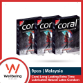 Coral Long Lasting Extra Time Lubricated Natural Latex Condom - 3 Packs Combo. 