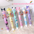 Sanrio Press Ten Color Ballpoint Pen Cartoon Kawaii Kuromi Multi-color Students Gel Pen Melody Sanrio Stationery Write Cute Pens. 