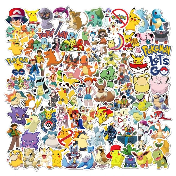 50/100Pcs%20Pokemon%20Stickers%20Kawaii%20Pikachu%20Skateboard%20Bicycle%20Guitar%20Laptop%20Kids%20Waterproof%20Stiker%20Toys%20-%20Image%205