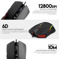 FANTECH X16 Profession Gaming Mouse 12800DPI Adjustable 6 Button Macro Cable RGB Mouse For Mouse Gamer FPS LOL Ergonomic Mouse. 