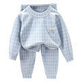 Children's boneless underwear set, baby autumn clothes, autumn pants, boys and girls, home middle-aged children's pajama set. 